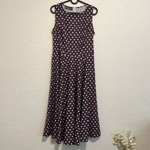 Ricco Bruno Polkadot brown and cream midi dress